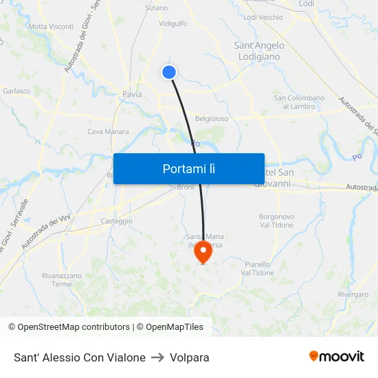 Sant' Alessio Con Vialone to Volpara map