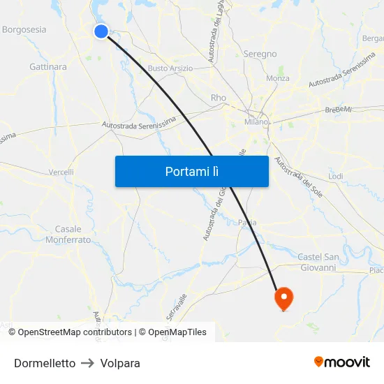 Dormelletto to Volpara map