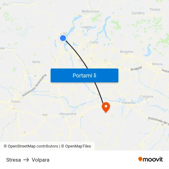 Stresa to Volpara map