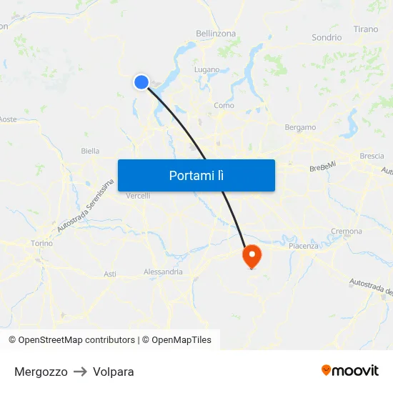 Mergozzo to Volpara map