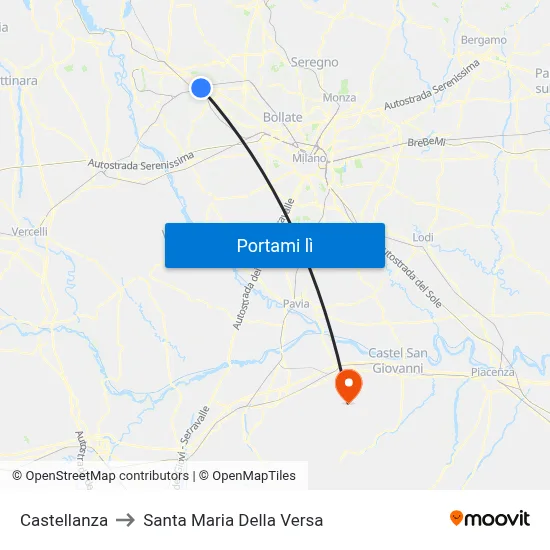 Castellanza to Santa Maria Della Versa map