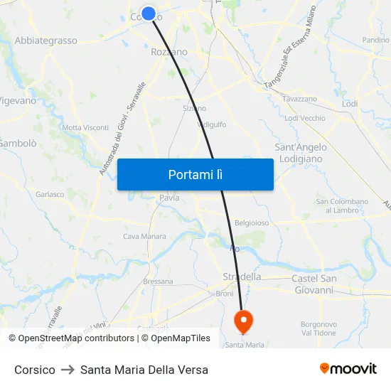 Corsico to Santa Maria Della Versa map