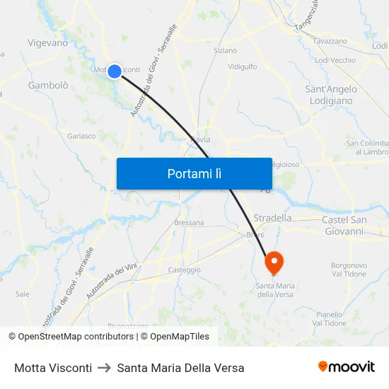 Motta Visconti to Santa Maria Della Versa map