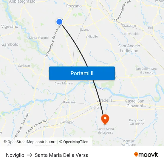 Noviglio to Santa Maria Della Versa map