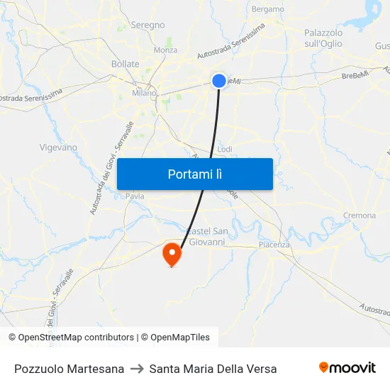 Pozzuolo Martesana to Santa Maria Della Versa map
