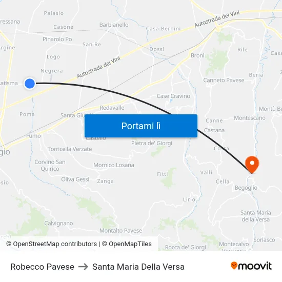 Robecco Pavese to Santa Maria Della Versa map
