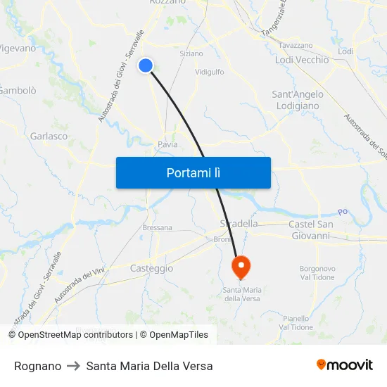 Rognano to Santa Maria Della Versa map