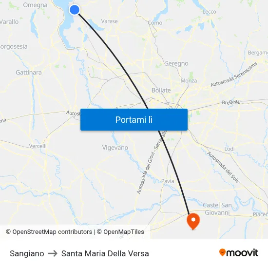 Sangiano to Santa Maria Della Versa map