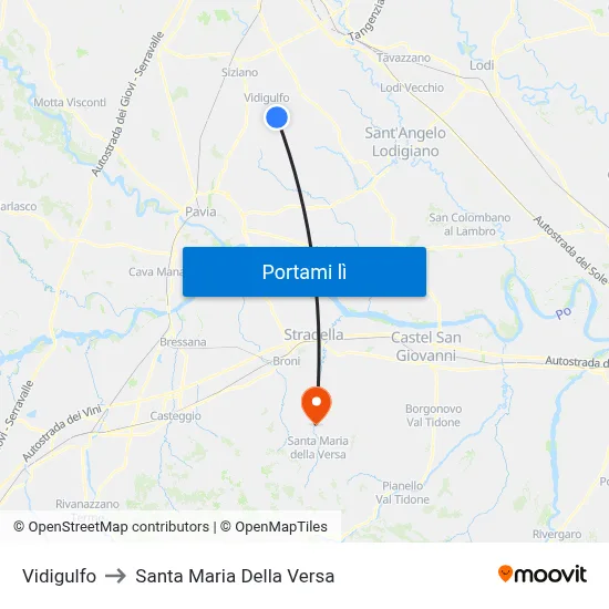 Vidigulfo to Santa Maria Della Versa map