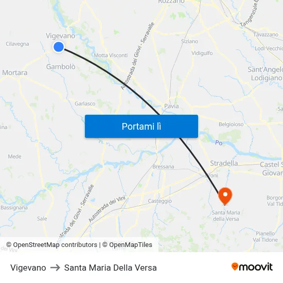 Vigevano to Santa Maria Della Versa map