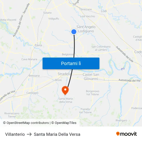 Villanterio to Santa Maria Della Versa map