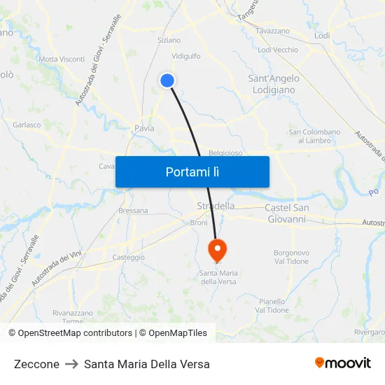 Zeccone to Santa Maria Della Versa map