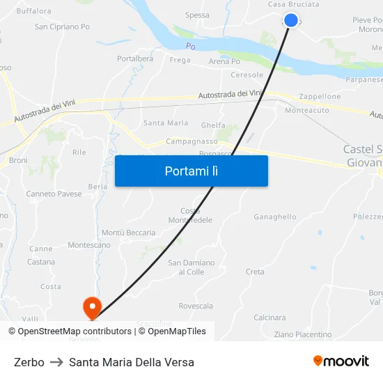 Zerbo to Santa Maria Della Versa map