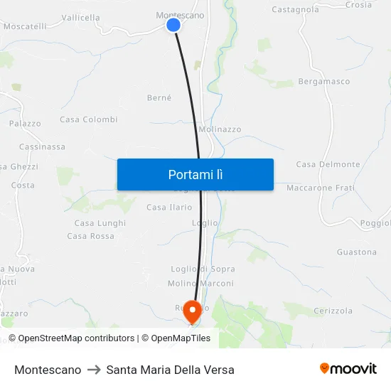 Montescano to Santa Maria Della Versa map