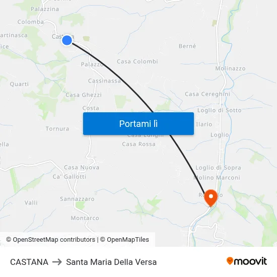 CASTANA to Santa Maria Della Versa map