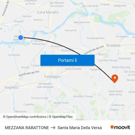 MEZZANA RABATTONE to Santa Maria Della Versa map