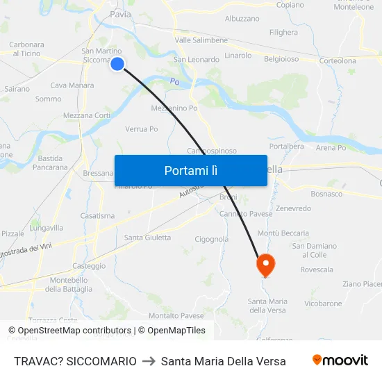 TRAVAC? SICCOMARIO to Santa Maria Della Versa map