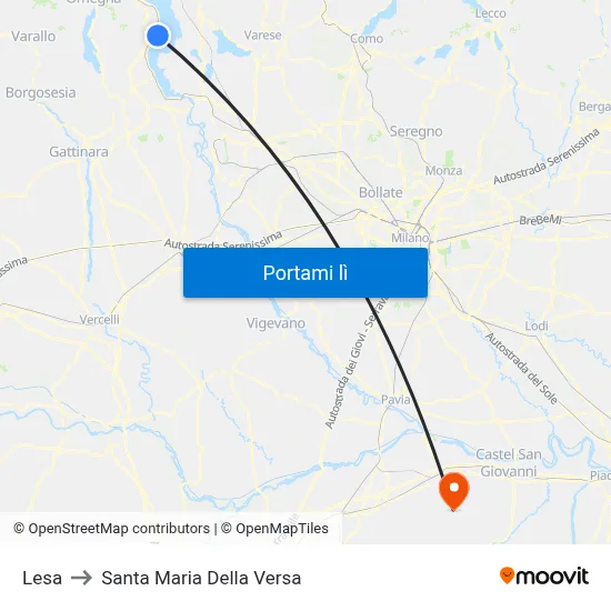 Lesa to Santa Maria Della Versa map