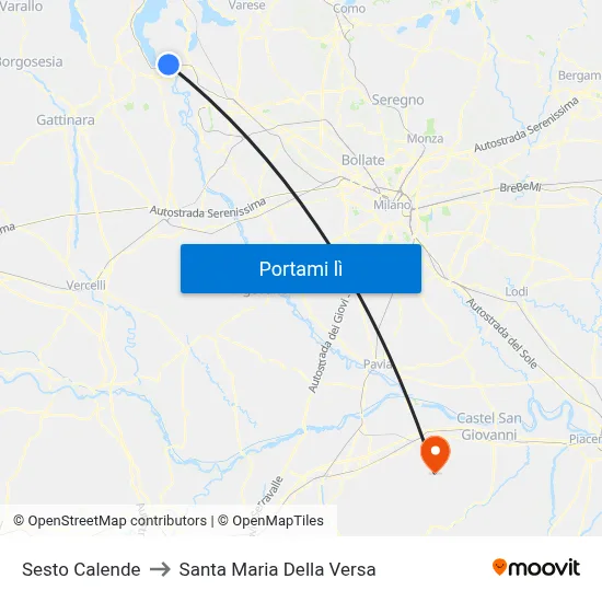 Sesto Calende to Santa Maria Della Versa map