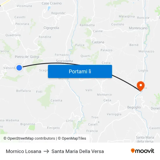 Mornico Losana to Santa Maria Della Versa map