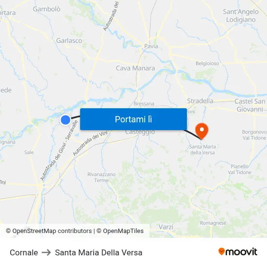 Cornale to Santa Maria Della Versa map