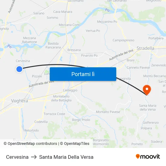 Cervesina to Santa Maria Della Versa map