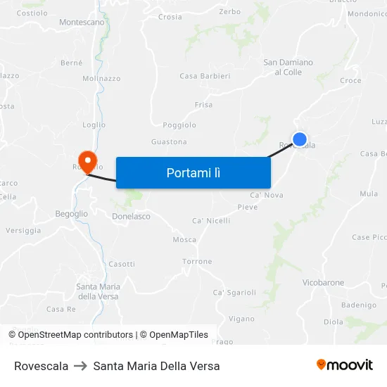 Rovescala to Santa Maria Della Versa map