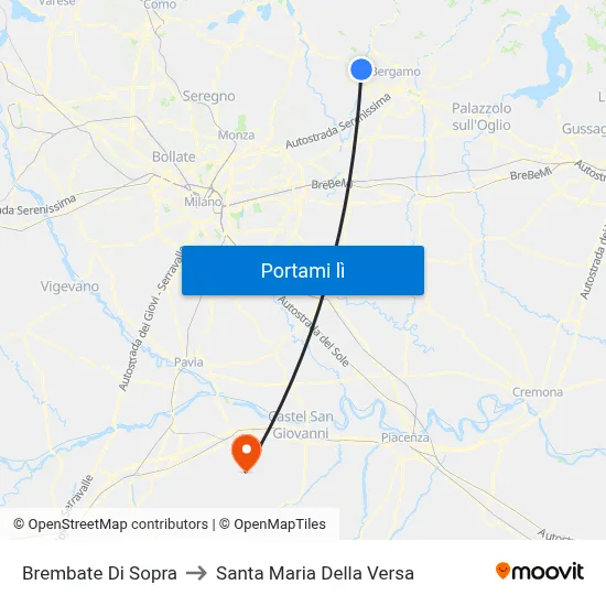 Brembate Di Sopra to Santa Maria Della Versa map