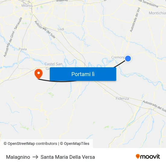 Malagnino to Santa Maria Della Versa map