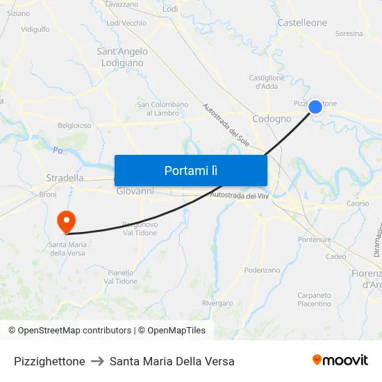 Pizzighettone to Santa Maria Della Versa map