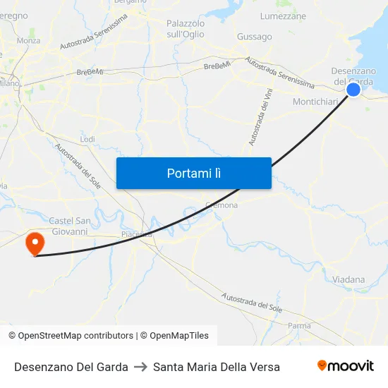 Desenzano Del Garda to Santa Maria Della Versa map