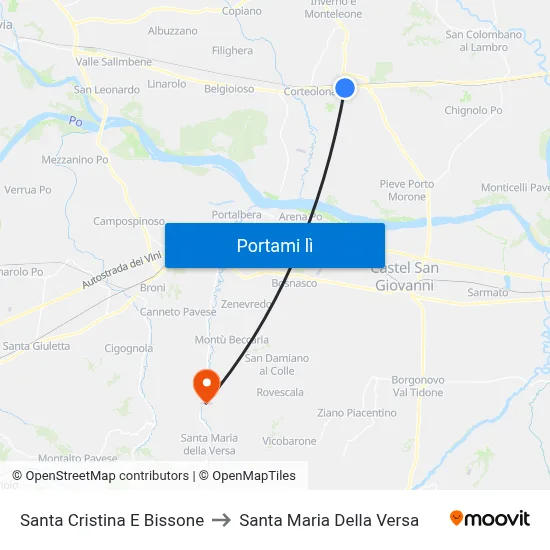 Santa Cristina E Bissone to Santa Maria Della Versa map