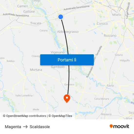 Magenta to Scaldasole map