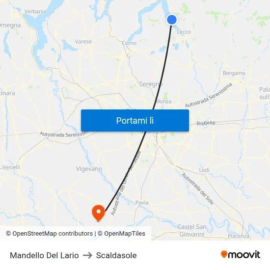 Mandello Del Lario to Scaldasole map
