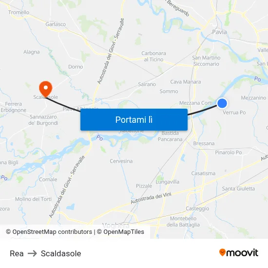 Rea to Scaldasole map