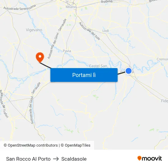 San Rocco Al Porto to Scaldasole map