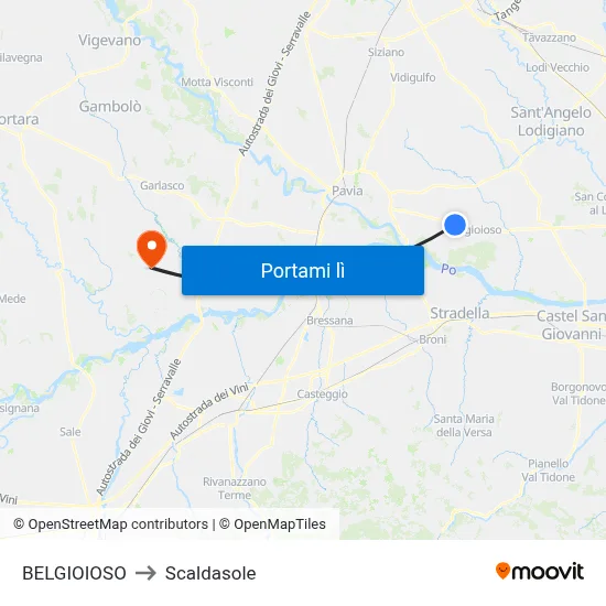 BELGIOIOSO to Scaldasole map