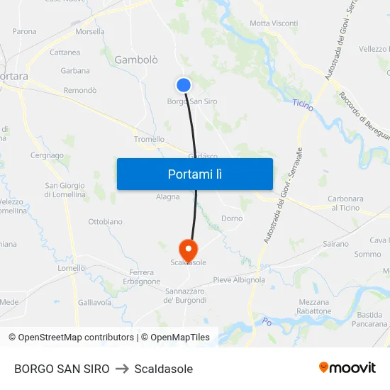 BORGO SAN SIRO to Scaldasole map