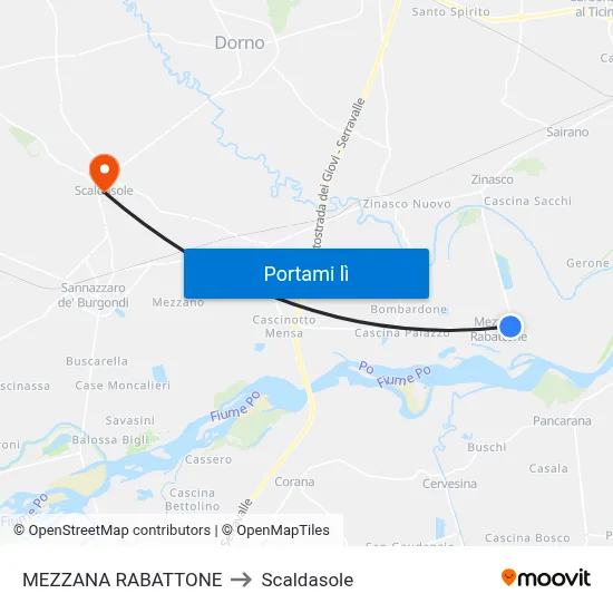 MEZZANA RABATTONE to Scaldasole map