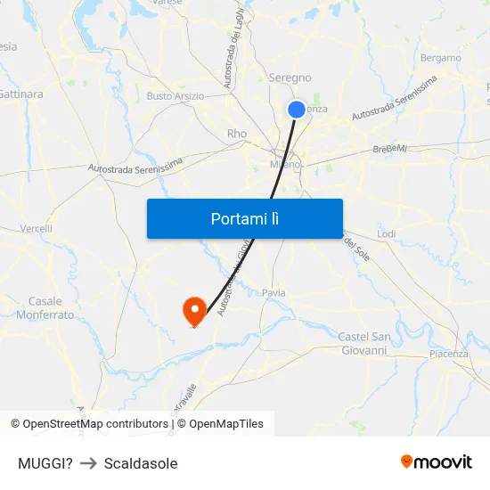 MUGGI? to Scaldasole map