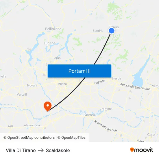 Villa Di Tirano to Scaldasole map