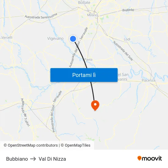 Bubbiano to Val Di Nizza map