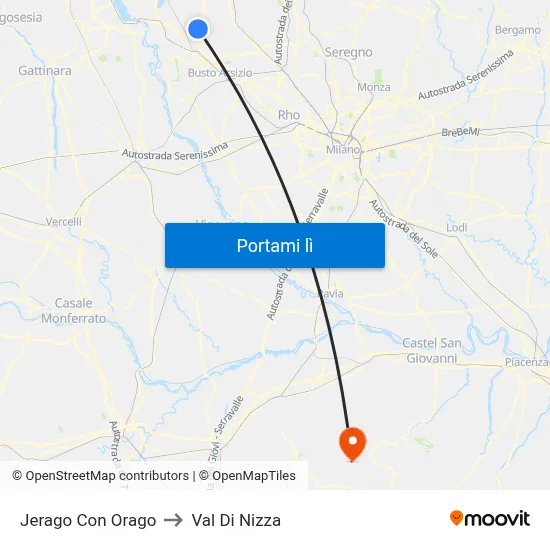 Jerago Con Orago to Val Di Nizza map