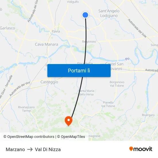 Marzano to Val Di Nizza map