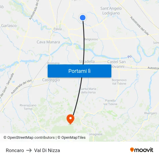 Roncaro to Val Di Nizza map