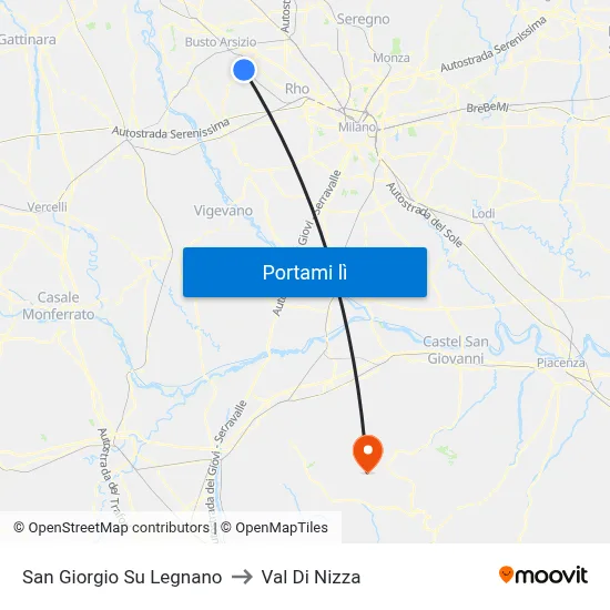 San Giorgio Su Legnano to Val Di Nizza map