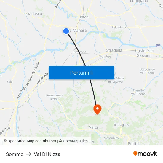 Sommo to Val Di Nizza map