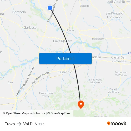 Trovo to Val Di Nizza map