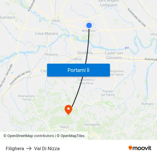 Filighera to Val Di Nizza map