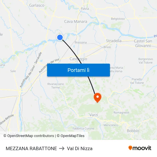 MEZZANA RABATTONE to Val Di Nizza map